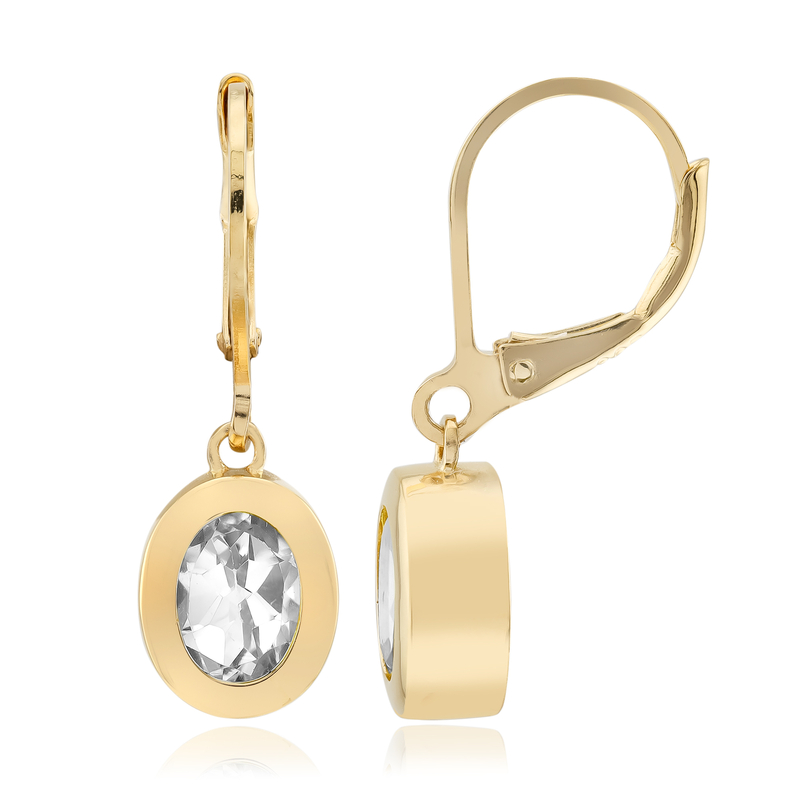 Weißer Topas-Silberohrringe (MONOSONO COLLECTION)