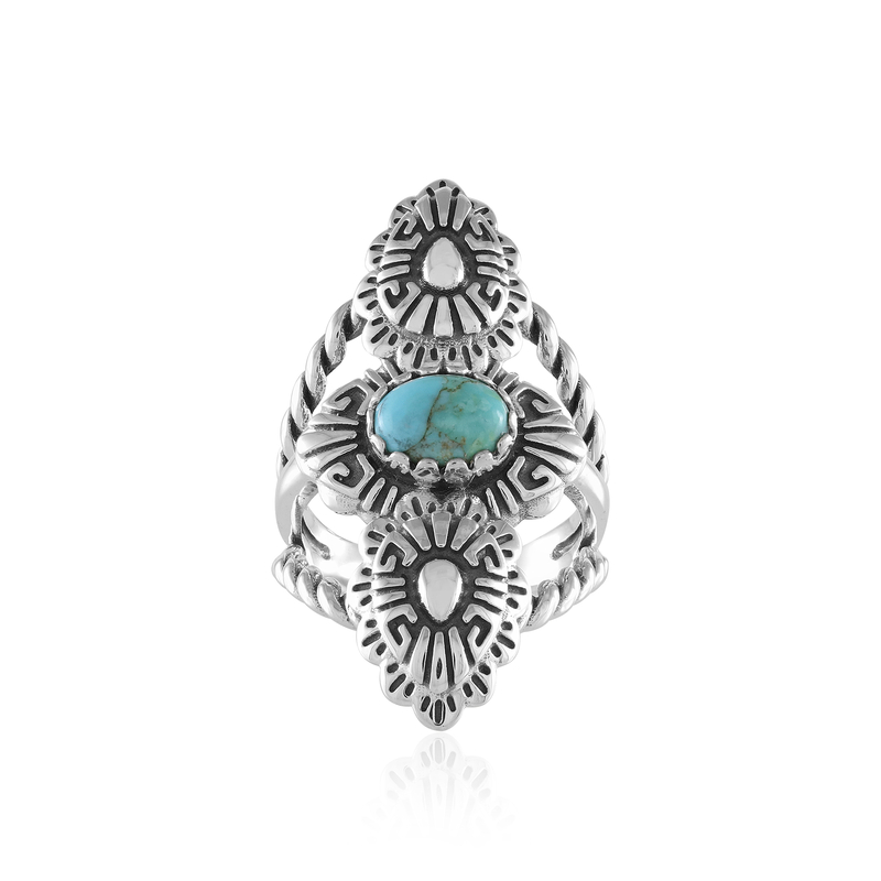 Kingman-Türkis-Silberring (Desert Chic)