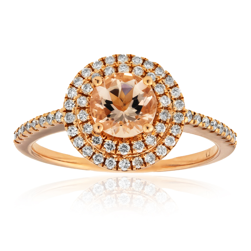 AAA-Morganit-Goldring (CIRARI) - Farbe: Pink