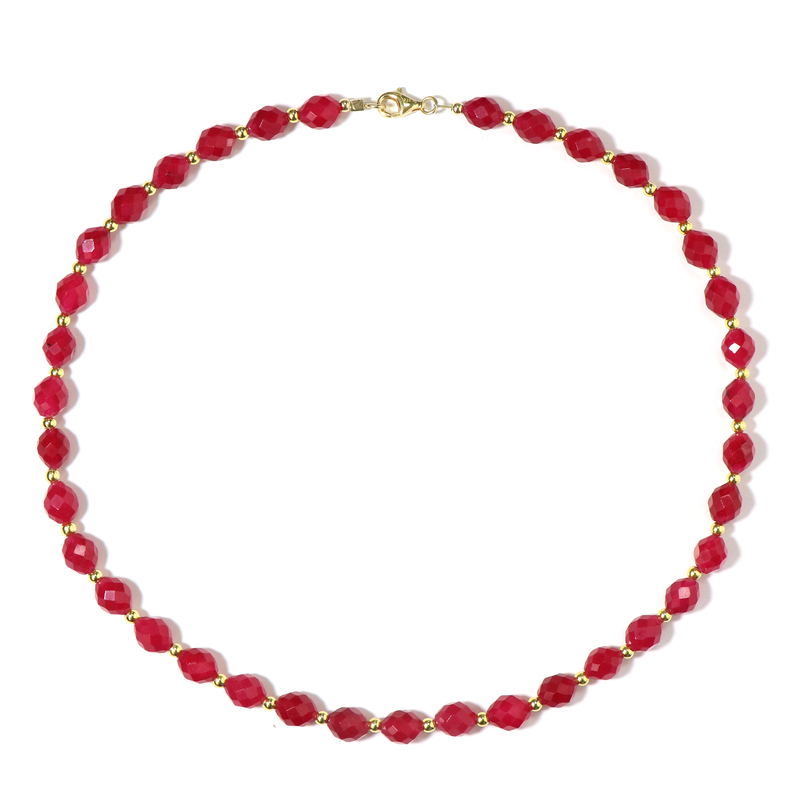 Roter Quarz-Silberhalskette