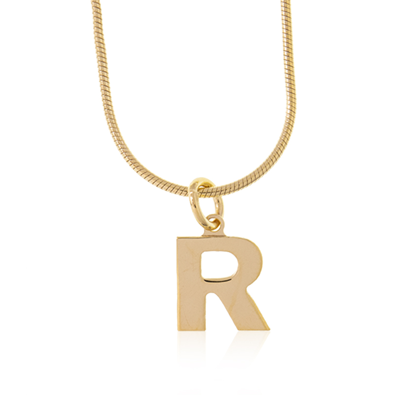 Silberhalskette- Buchstabe R