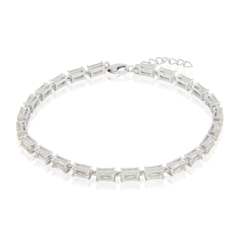 Grüner Amethyst-Silberarmband