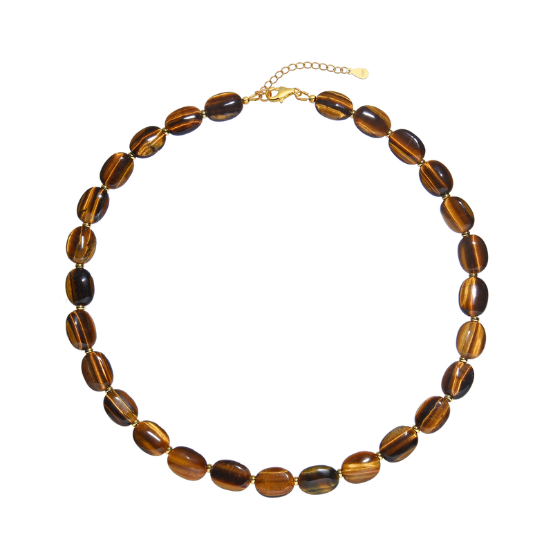 Tigerauge-Silberhalskette Tigerauge-Silberhalskette