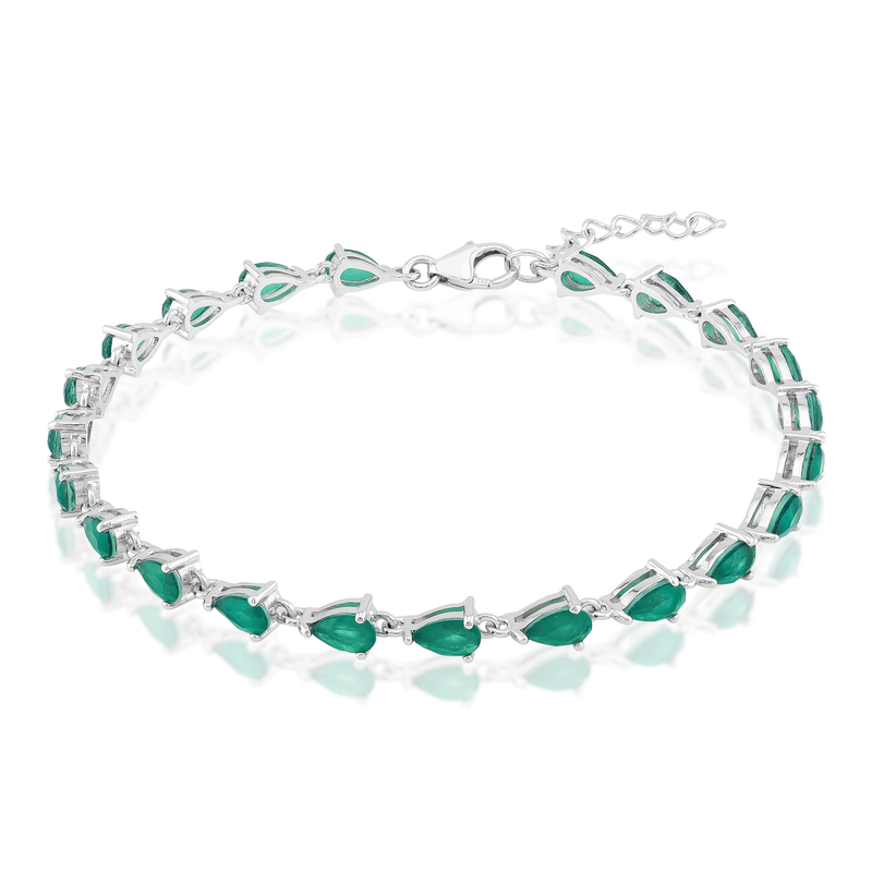Grüner Quarz-Silberarmband