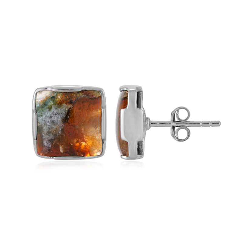 Chalzedon-Silberohrringe (Bali Barong)