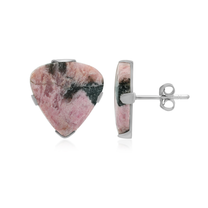 Sulawesi-Rhodonit-Silberohrringe (Bali Barong)