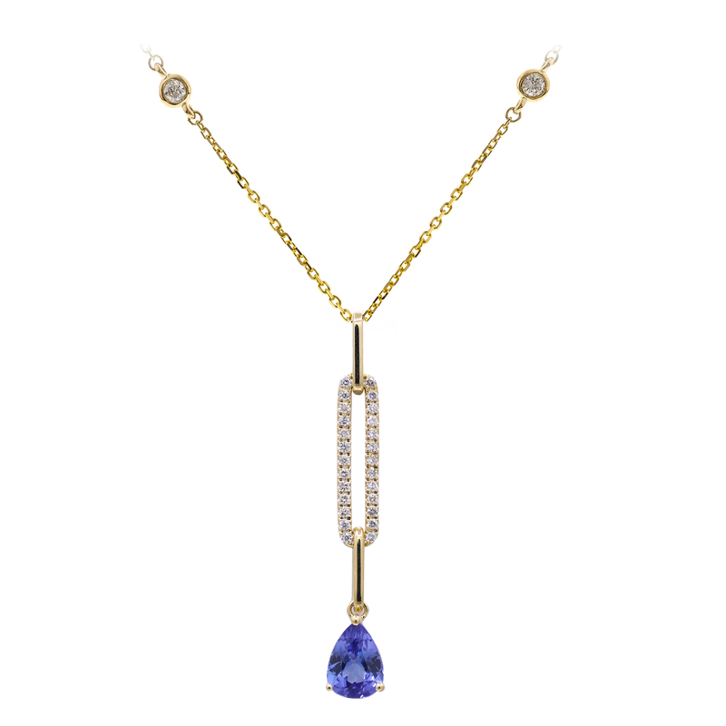 AAA-Tansanit-Goldhalskette (CIRARI) AAA-Tansanit-Goldhalskette (CIRARI)