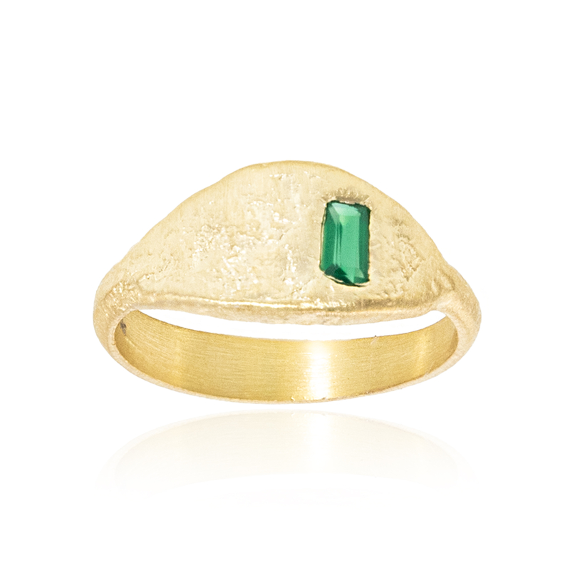 Grüner Onyx-Silberring