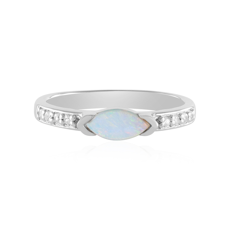 Australischer Opal-Silberring