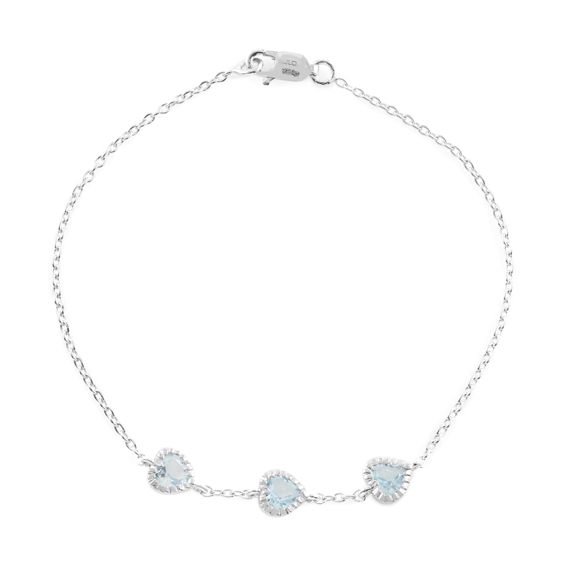 Himmelblauer Topas-Silberarmband