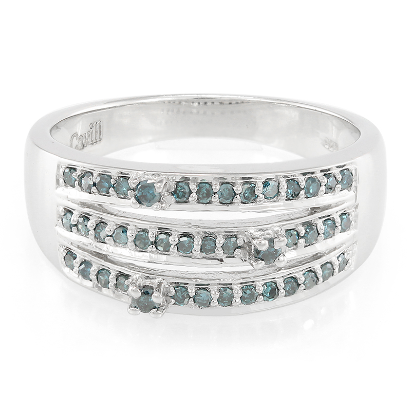 Fancy-Diamant-Silberring