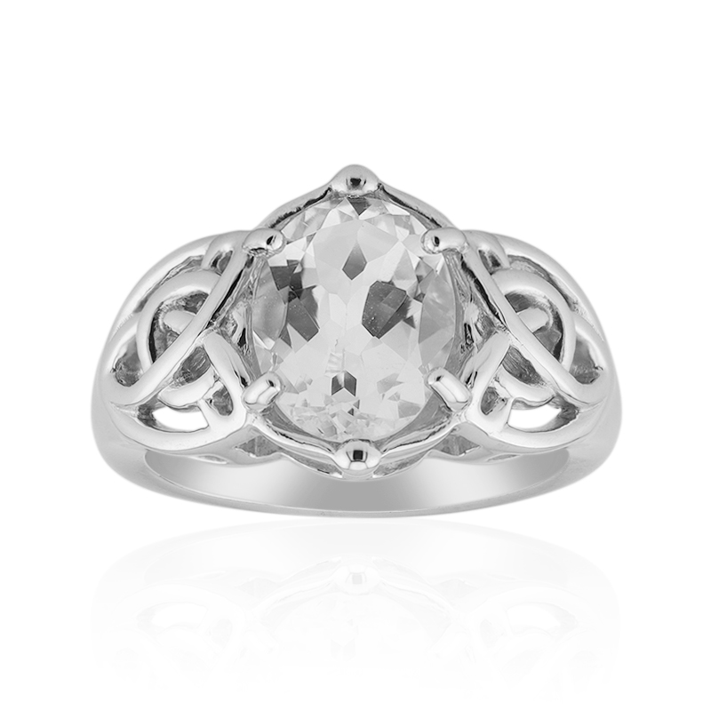 Weißer Topas-Silberring