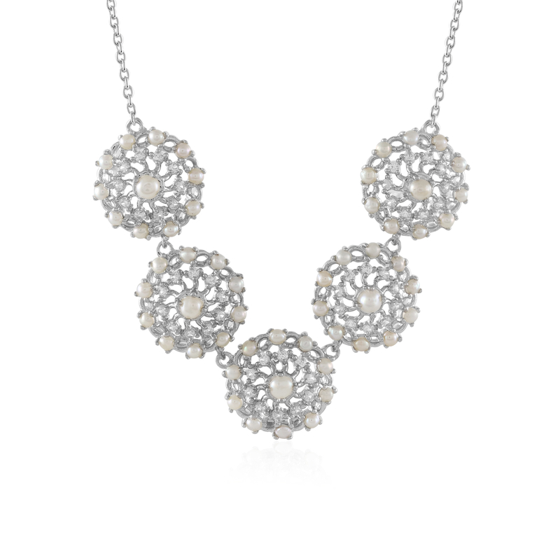 Süßwasserzuchtperlen-Silbercollier