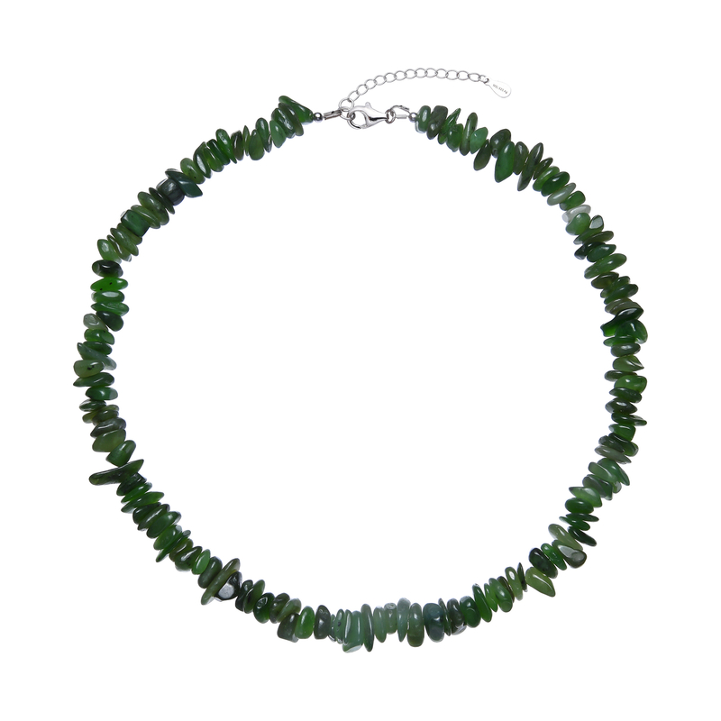 Nephrit-Silberhalskette