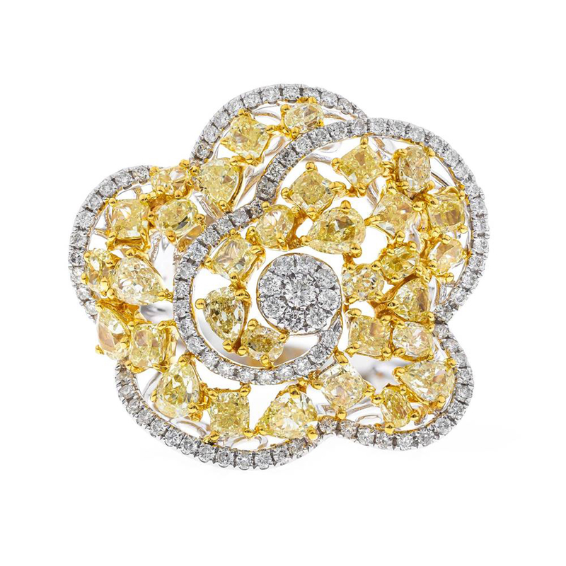 Gelber SI2 Diamant-Goldring (CIRARI)