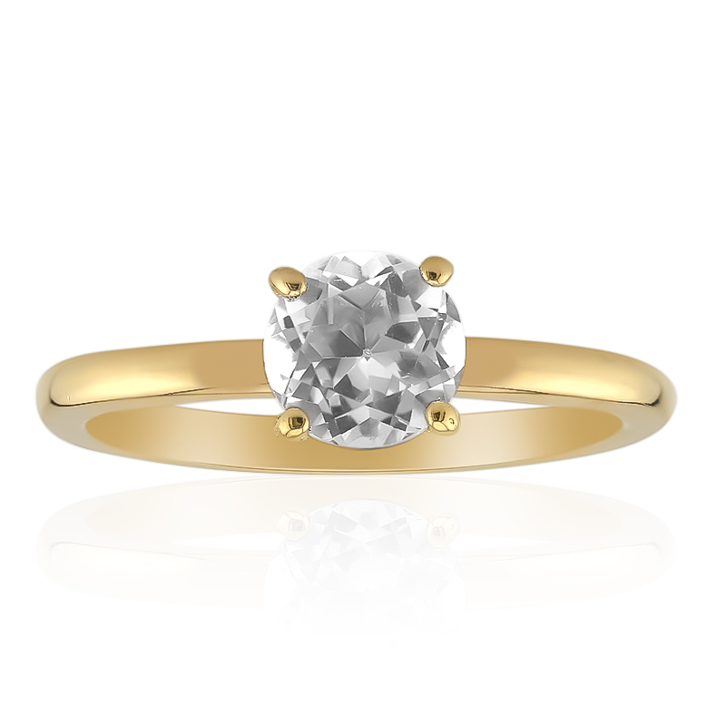 Weißer Topas-Silberring