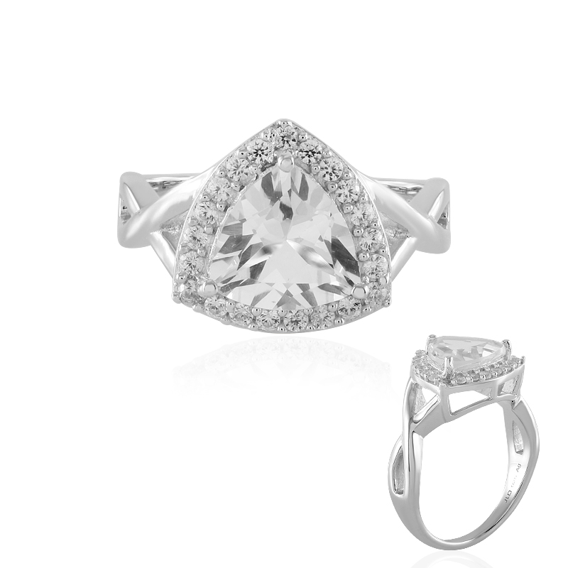 Weißer Topas-Silberring