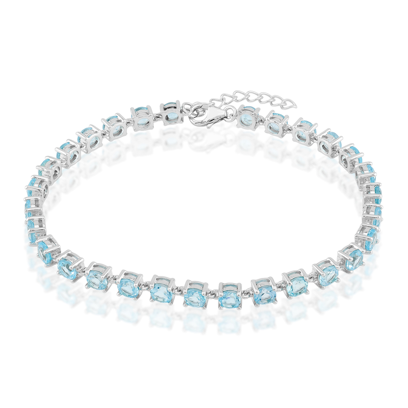 Himmelblauer Topas-Silberarmband