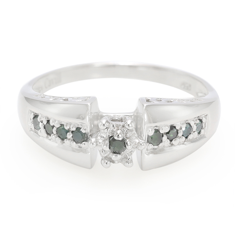 Fancy-Diamant-Silberring