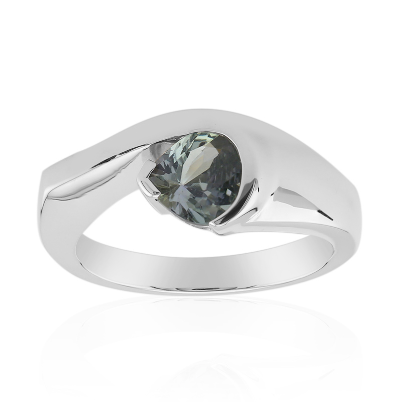 Nicht erhitzter Tansanit-Silberring (Pallanova)