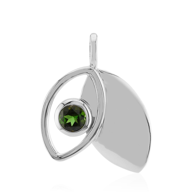 Brasilianischer Grüner Turmalin-Silberanhänger (Pallanova)