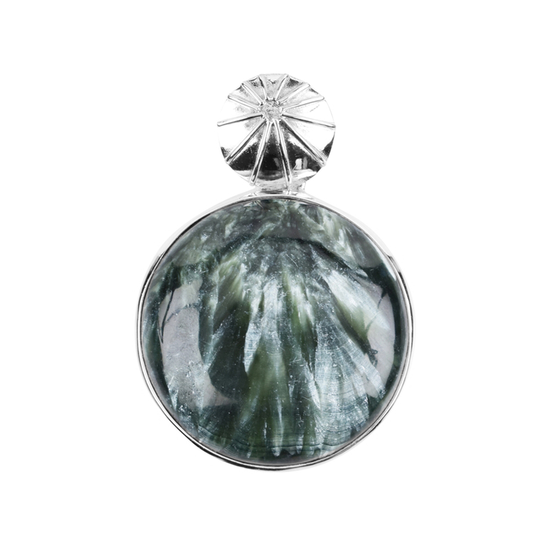 Seraphinit-Silberanhänger (Bali Barong) Seraphinit-Silberanhänger (Bali Barong)