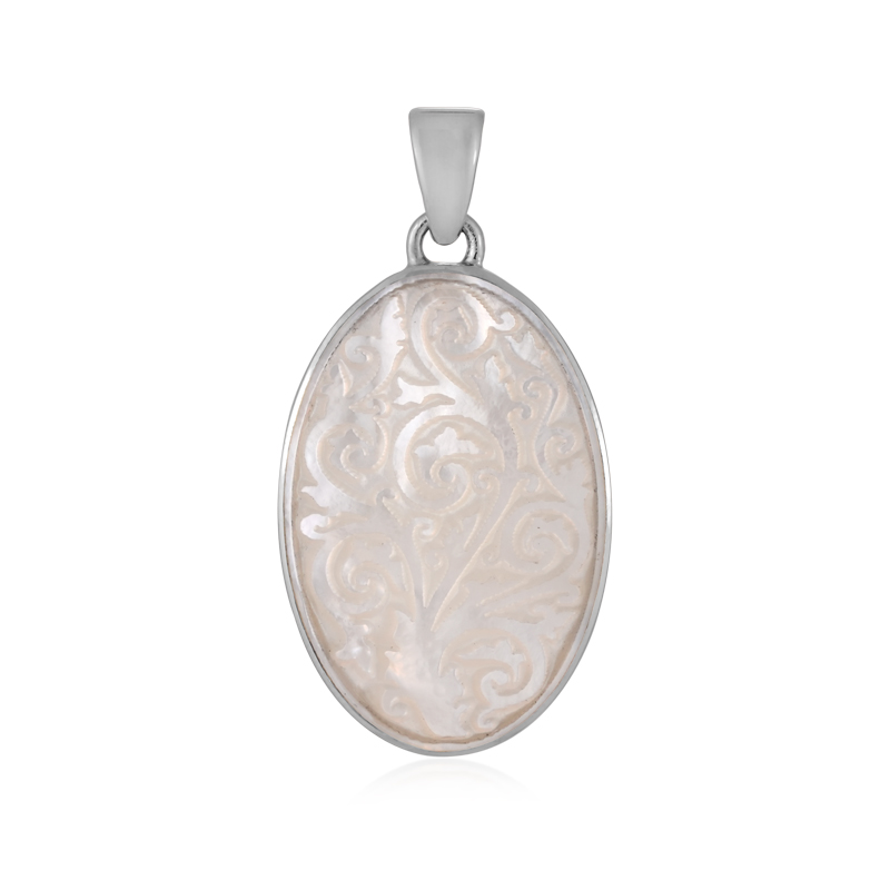 Perlmutt-Silberanhänger (Bali Barong)