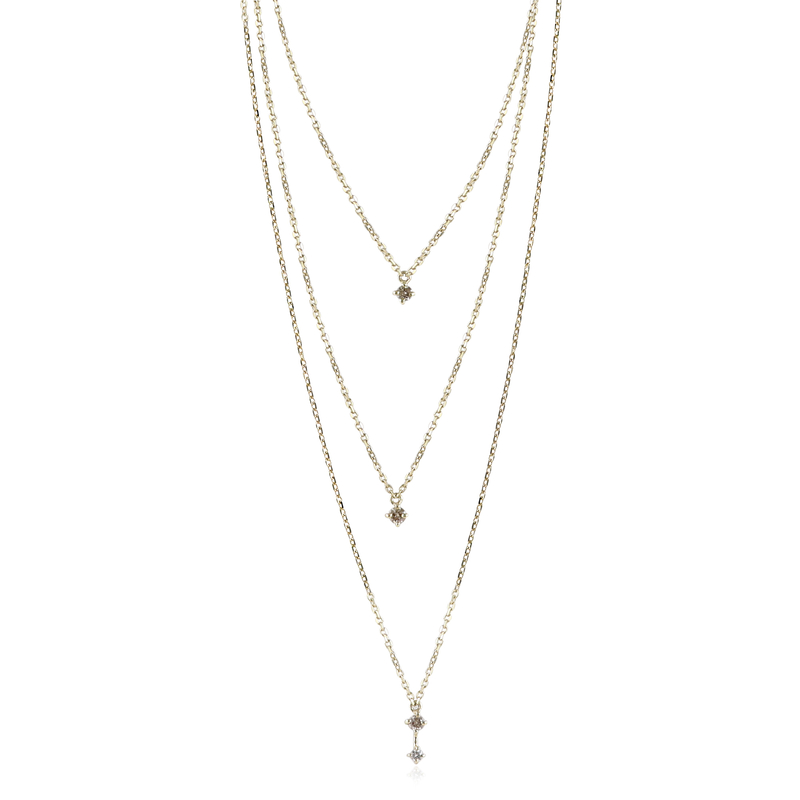 VVS2 Schokoladen-Brillant-Goldcollier