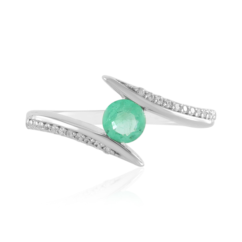 Russischer Smaragd-Silberring (Adela Silber)