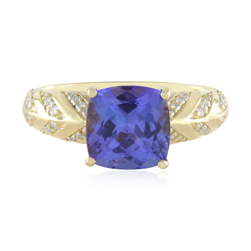 AAA-Tansanit-Goldring (de Melo)