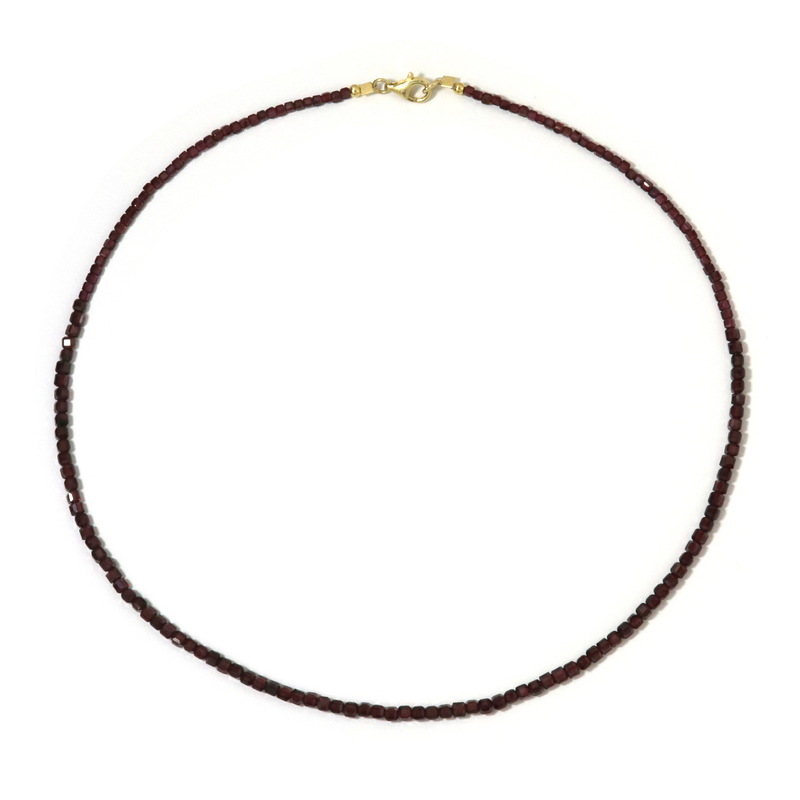 Mosambik-Granat-Silberhalskette