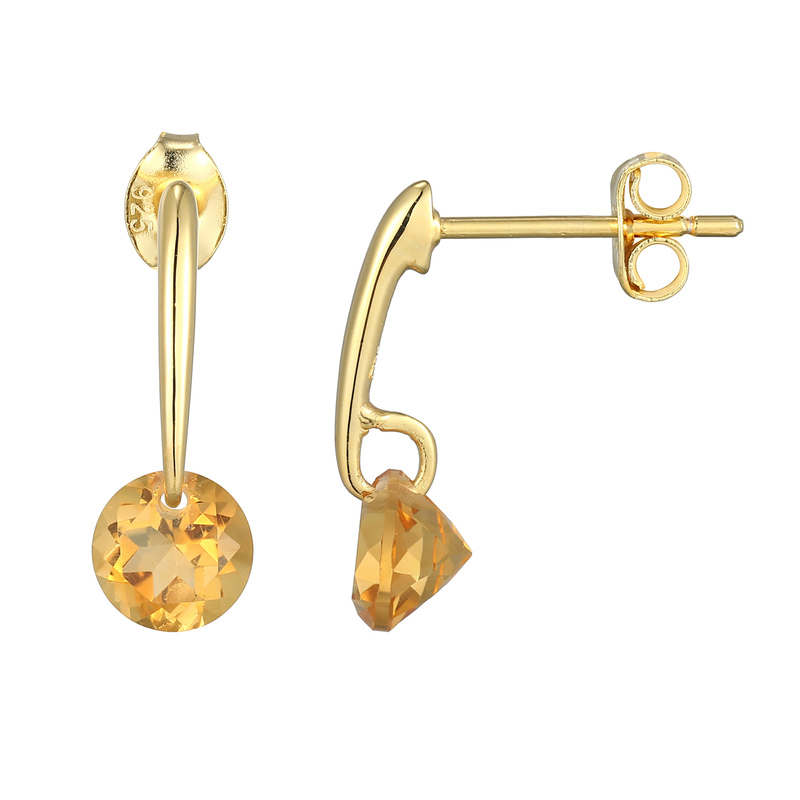 Citrin-Silberohrringe