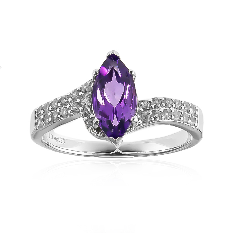 Sambia-Amethyst-Silberring Sambia-Amethyst-Silberring