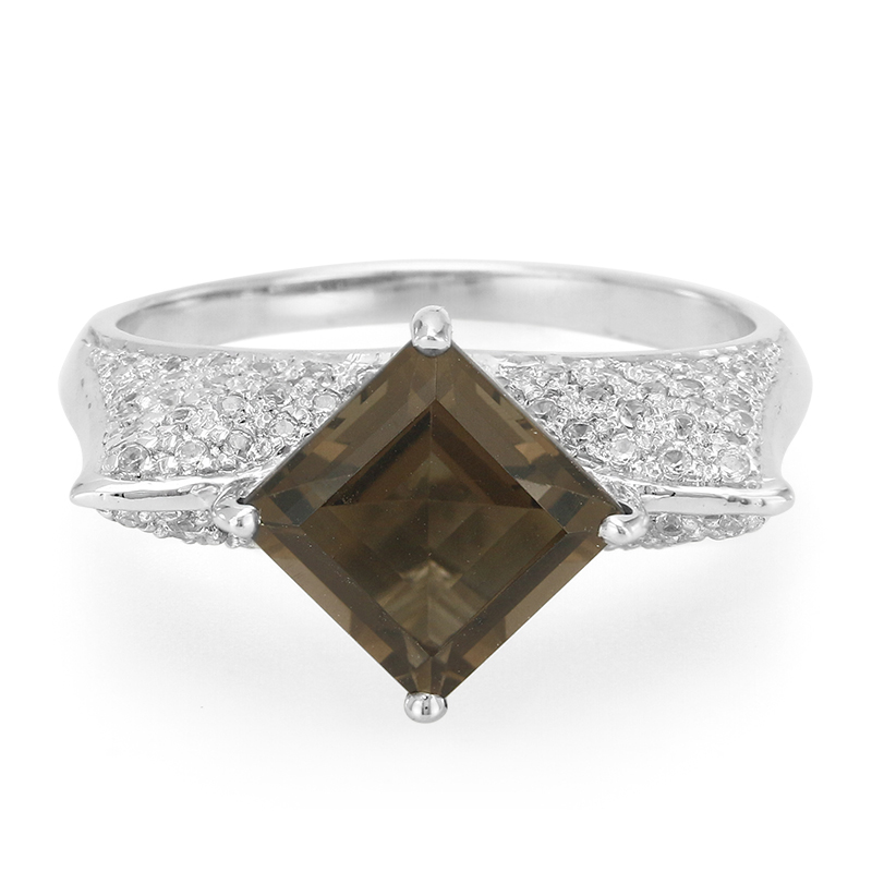 Rauchquarz-Silberring