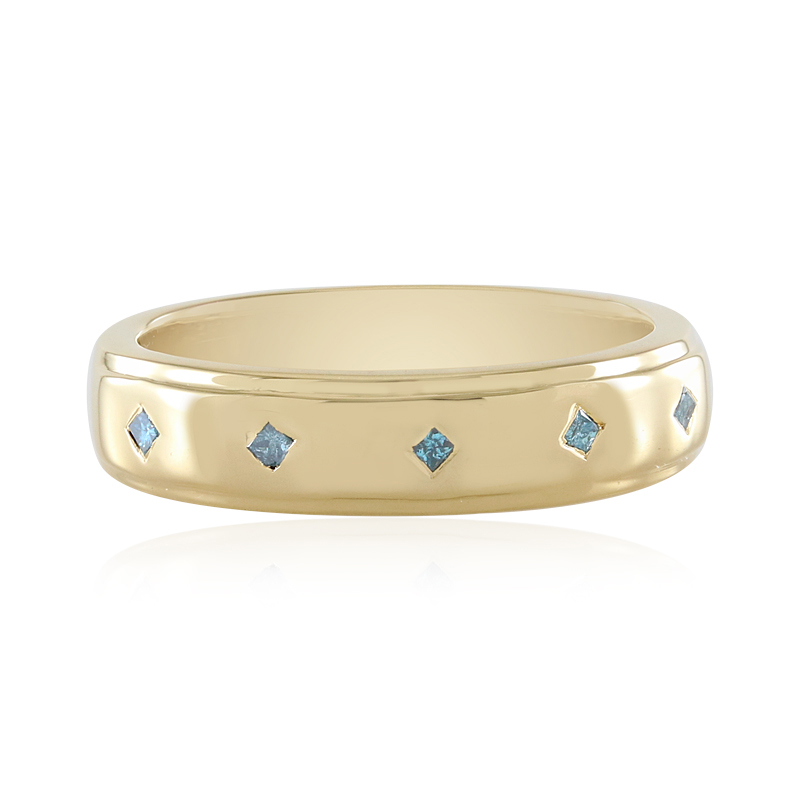 Blauer I3 Diamant-Silberring