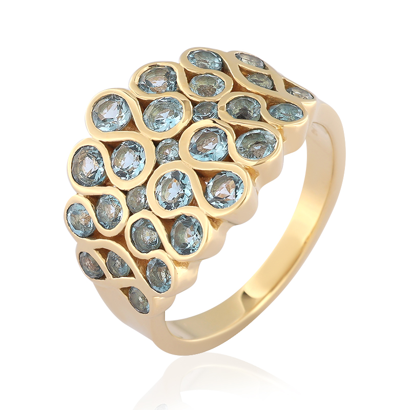 Londonblauer Topas-Silberring (de Melo)