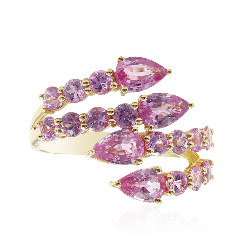 Pinkfarbener Saphir-Goldring (CIRARI)
