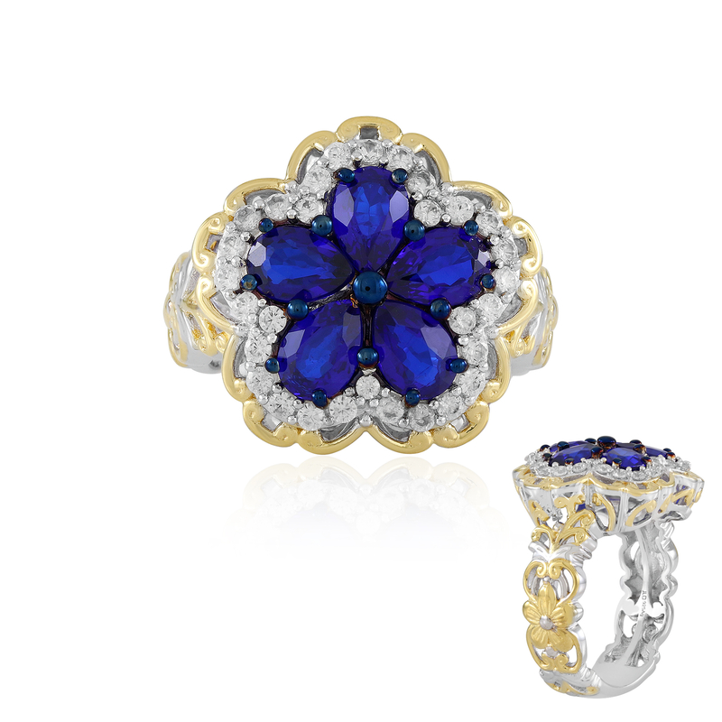 Cobaltblauer Spinell-Silberring (Gems en Vogue)