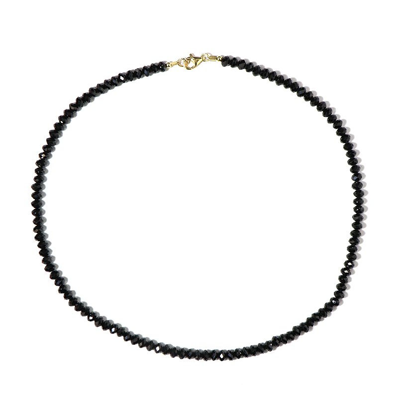 Schwarzer Spinell-Silberhalskette