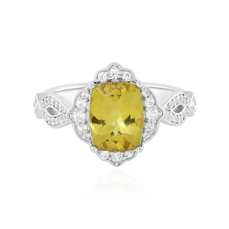 Goldener Apatit-Silberring