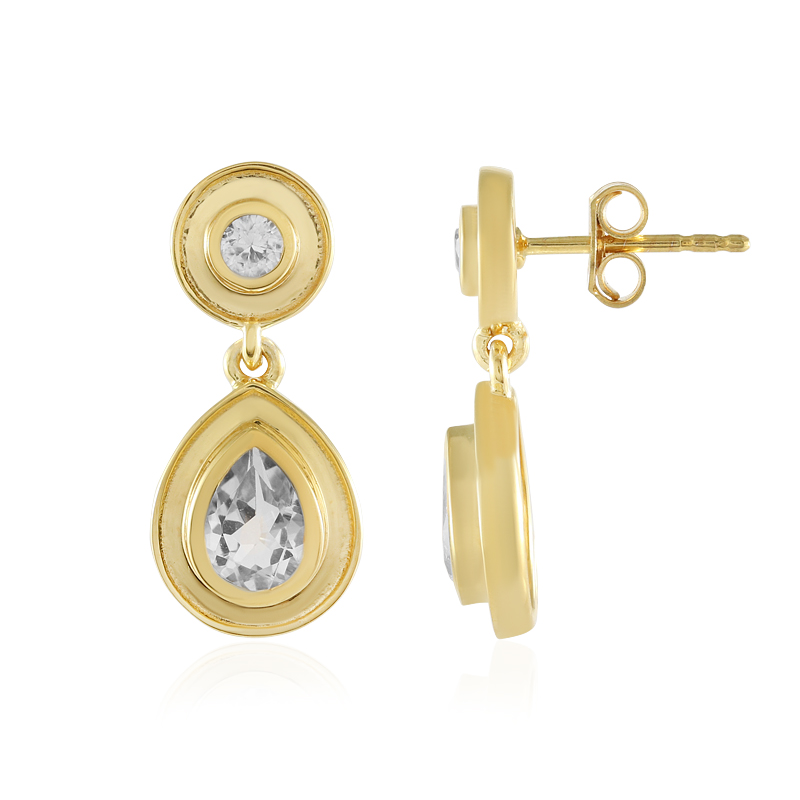 Weißer Topas-Silberohrringe Weißer Topas-Silberohrringe