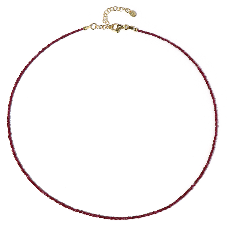 Tansania-Rubin-Silberhalskette Tansania-Rubin-Silberhalskette