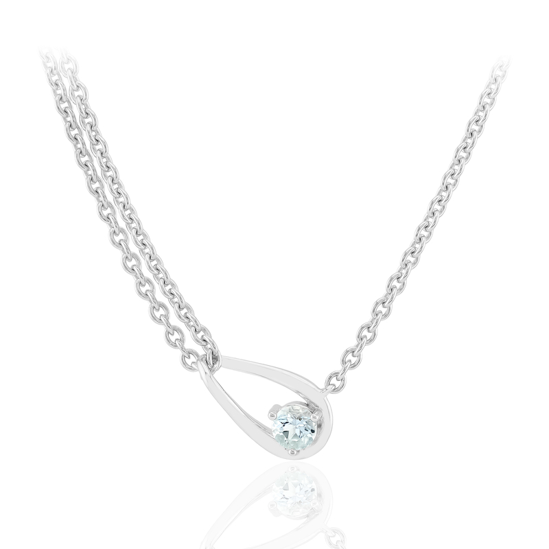 Amblygonit-Silbercollier