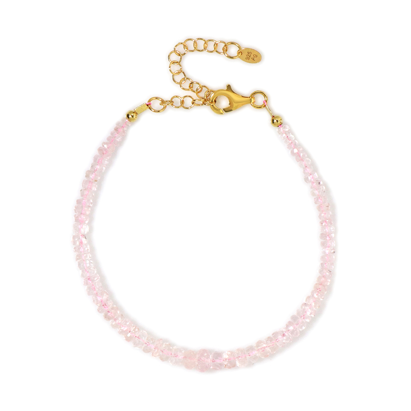 Madagaskar-Morganit-Silberarmband