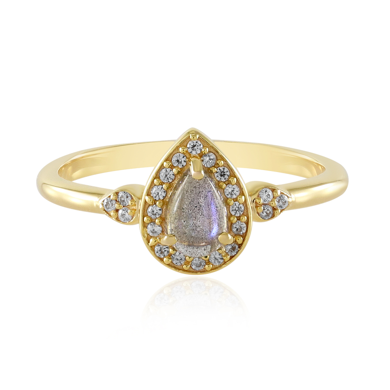 Pinkfarbener Maniry-Labradorit-Silberring