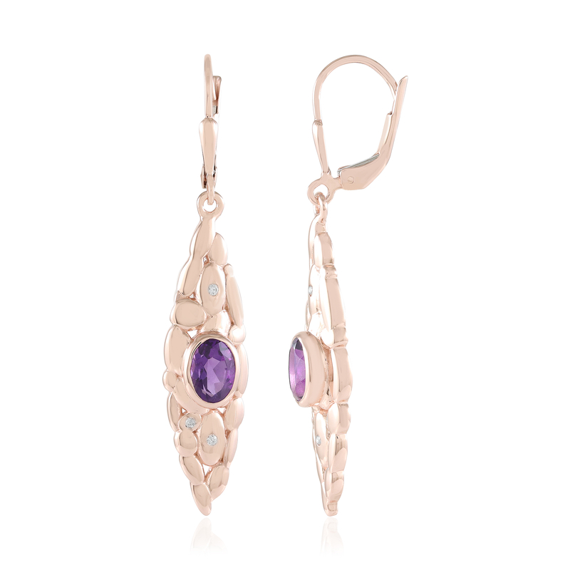 Sambia-Amethyst-Silberohrringe (SAELOCANA)