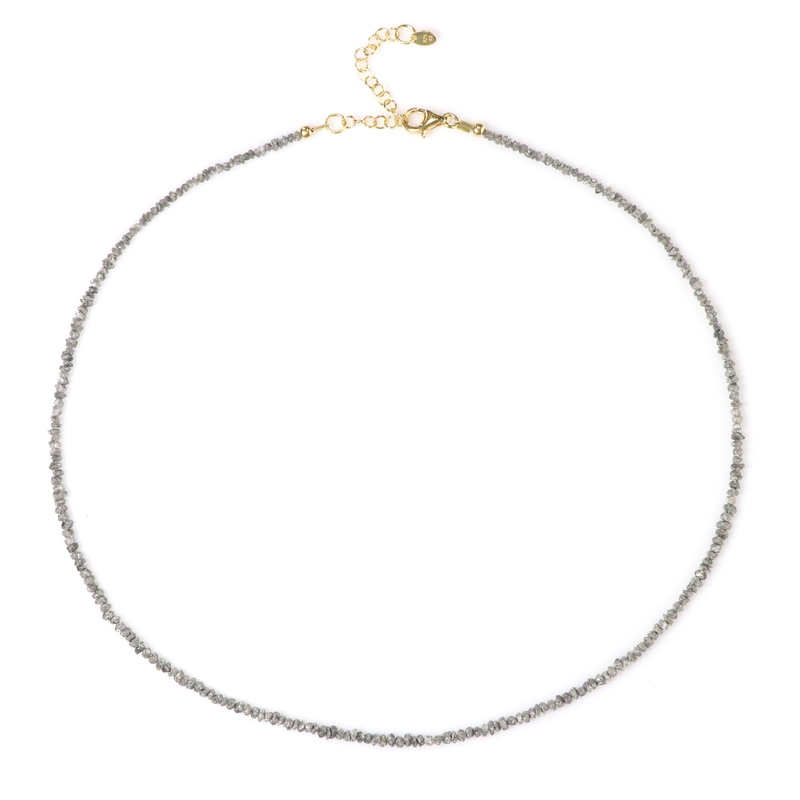 Silberfarbener Diamant-Silberhalskette