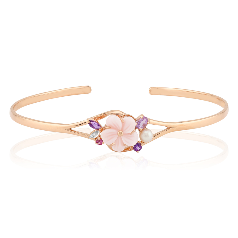 Perlmutt-Silberarmreif