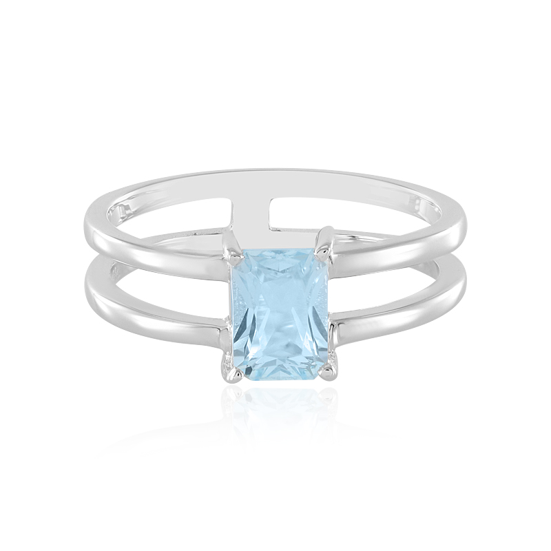 Himmelblauer Topas-Silberring