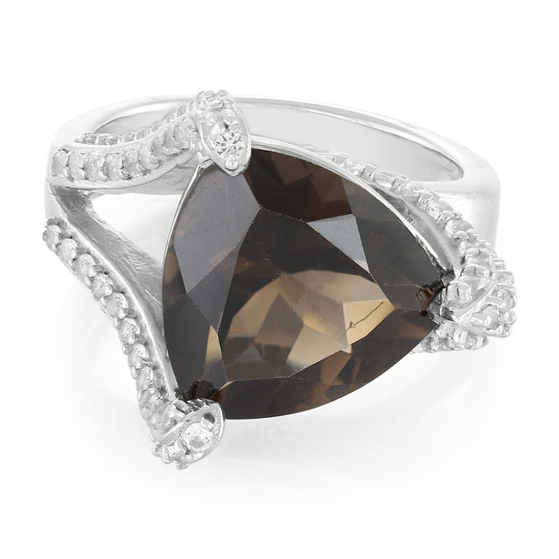 Rauchquarz-Silberring